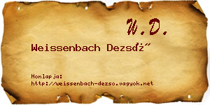 Weissenbach Dezső névjegykártya